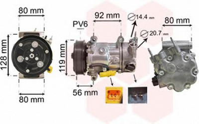 VAN WEZEL 0900k255 -  Компрессор, кондиционер